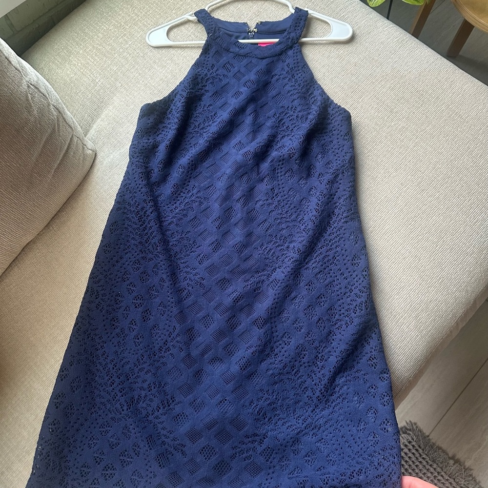 Lilly Pulitzer Navy Dress with Lace Detail